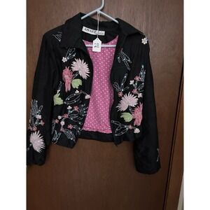 Vintage Anage 100% Silk Zippered Jacket #28